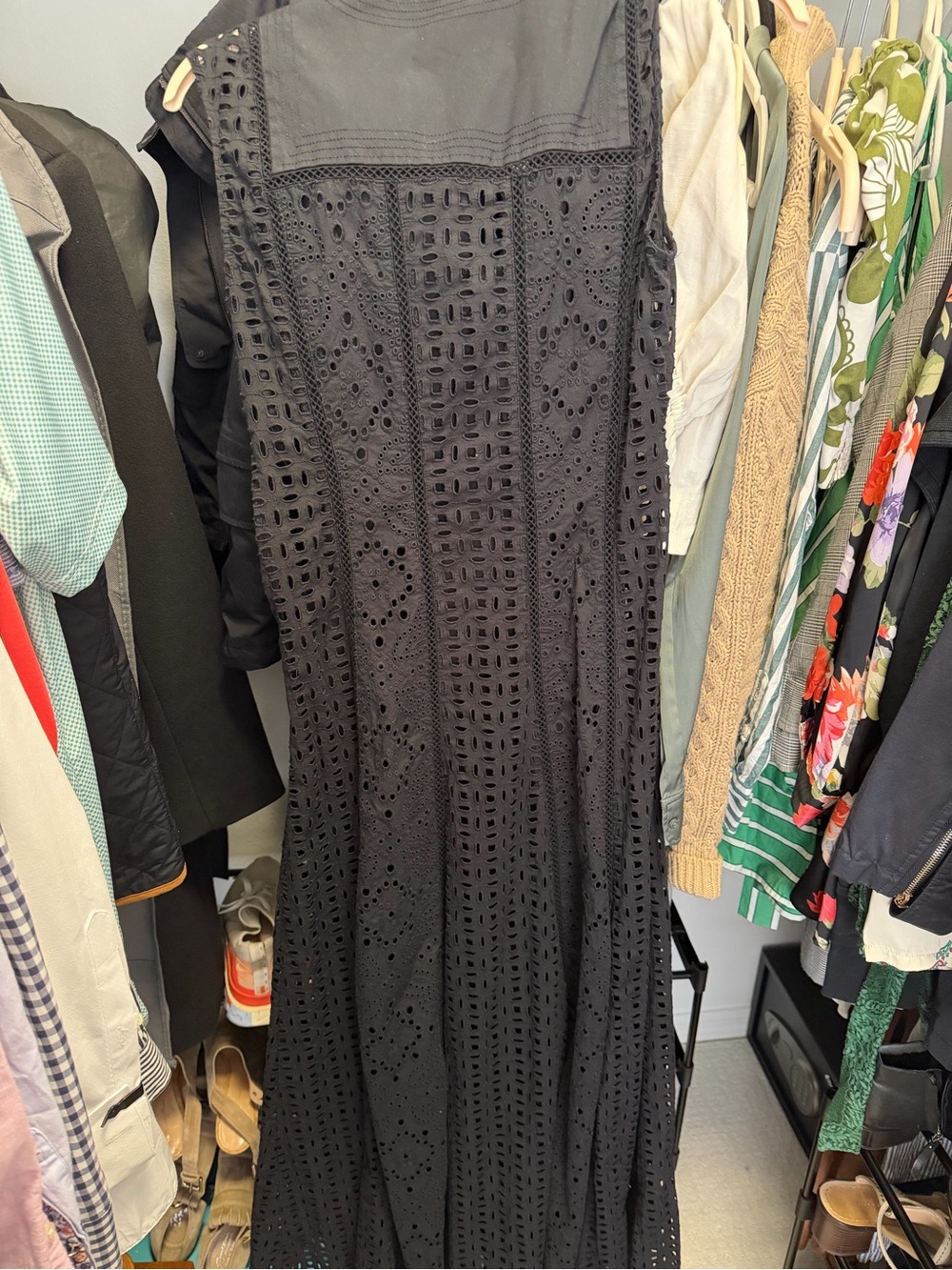 Veronica Beard Alina Eyelet Black Maxi Dress - Picture 5 of 6